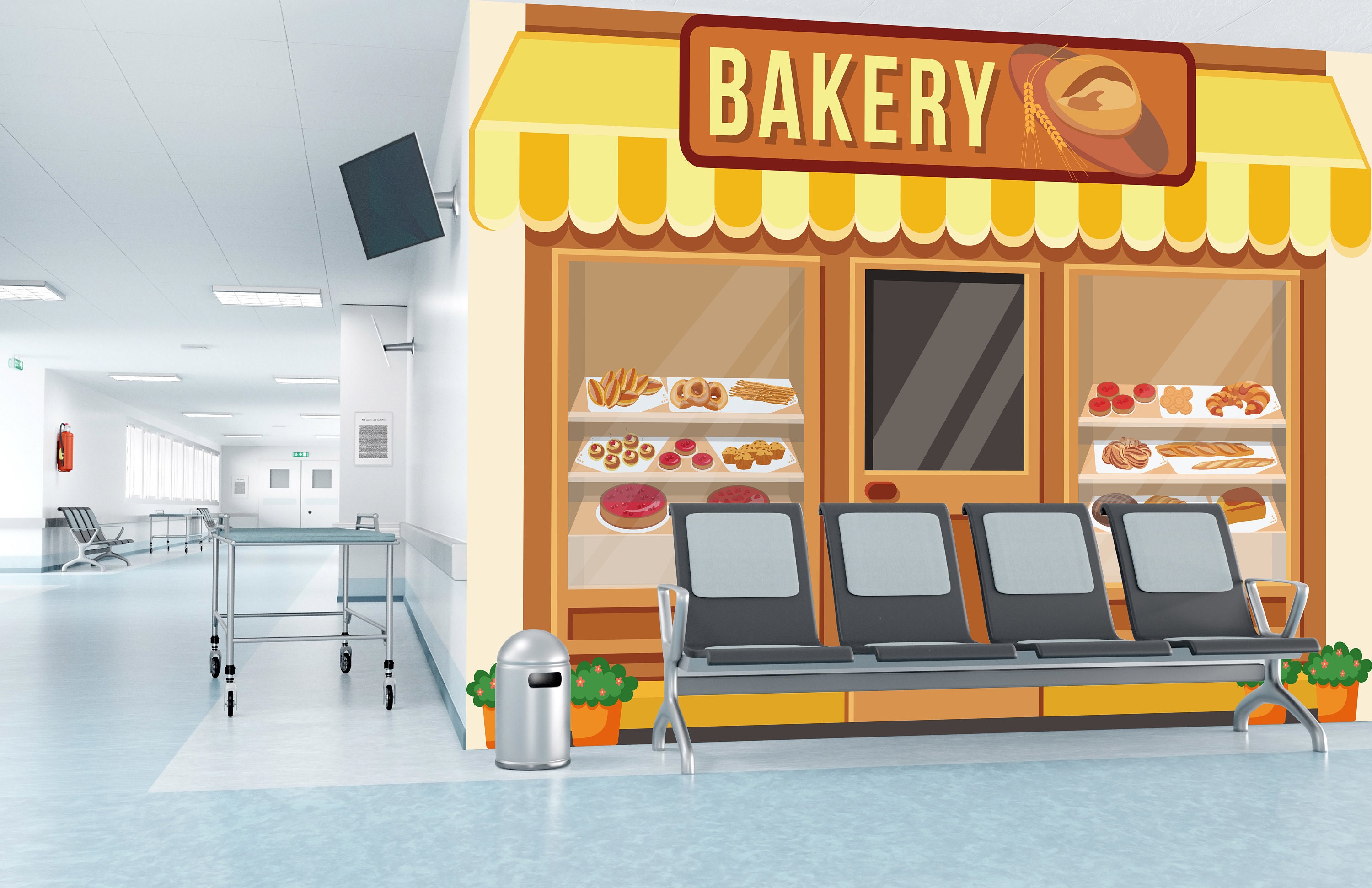 Amazingsticker Bakery Shop Dementia Alzheimer Friendly Wallpaper Mural Care Home Decoration 130x80cm - View #7