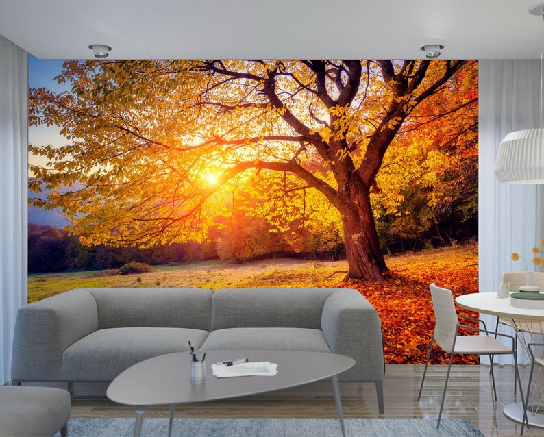 Tree Leaves Plants Forest Autumn Photo Wallpaper Mural Home Poster ...