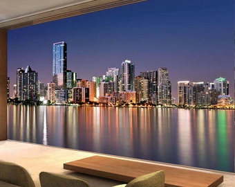 MIAMI BEACH Skyline Building City Photo Wallpaper Wall Mural Room Decoration wall covering wall decoration wall covering wall decoration