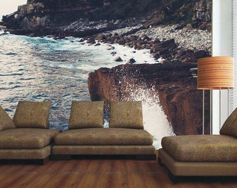 Sea Wave Beach Rock Ocean Photo Wallpaper Wall Mural Home Bedroom Decoration wall covering wall decoration