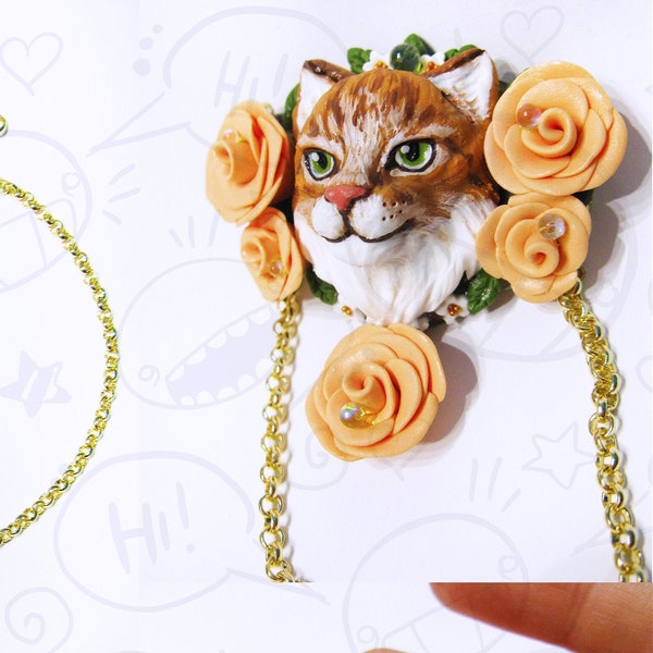 Customize your necklace! Pet portrait, custom cat portrait, custom cat jewelry, personalized pet jewelry, custom cat sculpture