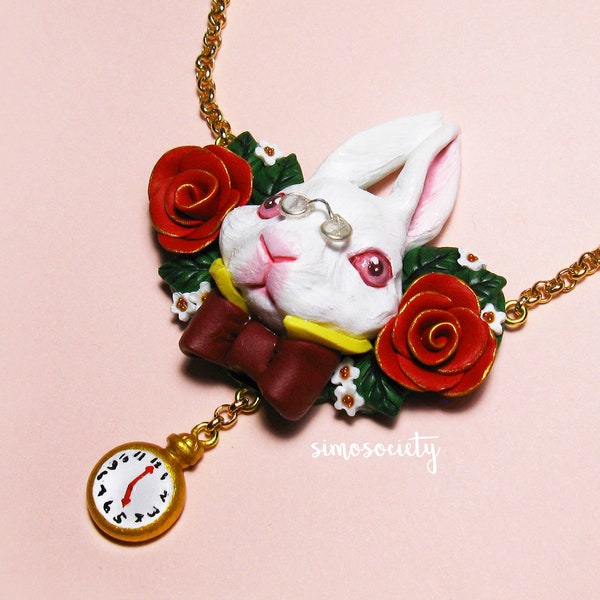 White Rabbit Necklace - Alice in Wonderland