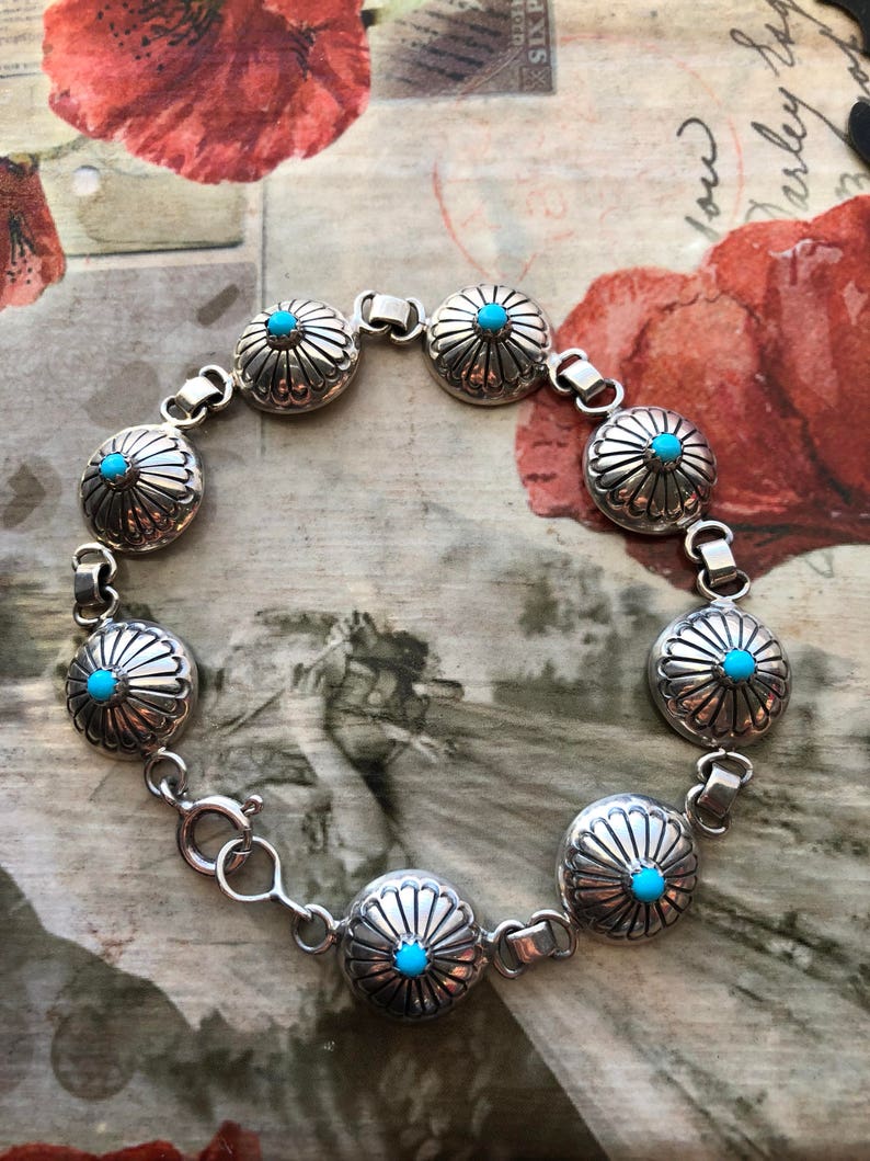 Gorgeous Navajo Sterling Silver Turqouis Bracelet