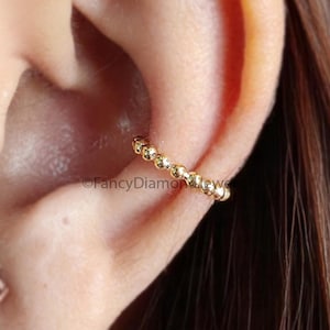 Dainty Single Band Smooth Silver Conch Ear Cuff Earring minimalist-style earring Tiny Small Hoop Earring Yellow Gold Ear Wrap Cuff FD349