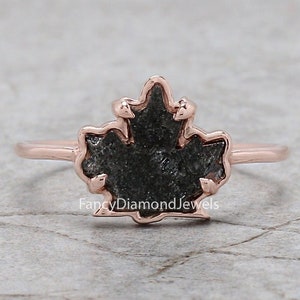 Kanadisches Ahornblatt Diamantring Diamant Verlobung Hochzeit Geschenk 14K Massiv Rose Weiß Gelb Gold 0,73 ct KDL833