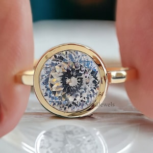 2.30CT Antique Portuguese Cut Bezel Set with Cathedral Setting Colorless Solitaire Moissanite Engagement Ring Anniversary Gift for Her FD132