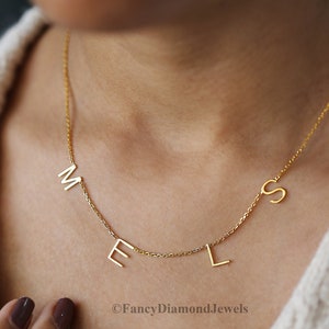 Personalized Name Necklace, Initial Necklace, Letter Necklace, Custom Necklace, Wife Gifts, Gifts For Mom, Minimalist, Christmas Gift A01