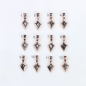 Kite Salt And Pepper Diamond Pendant, Unique Diamond Pendant, Salt And Pepper Diamond Pendant,Kite Pendant, Dangling Diamond Pendant KD1088