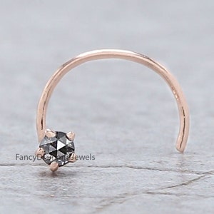 Nose Ring, Studs, Natural Diamond Nose Ring, Nose Ring Hoop, Nose Stud, Rose Gold Nose Ring, Gold Nose Ring, Diamond Nose Stud, Hoop KD1022