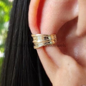 Thick Irregular Ear Cuff Earring Conch Ear Cuff Sterling Silver Ear Cuff Simple earring Yellow Gold Ear Wrap Cuff FD356