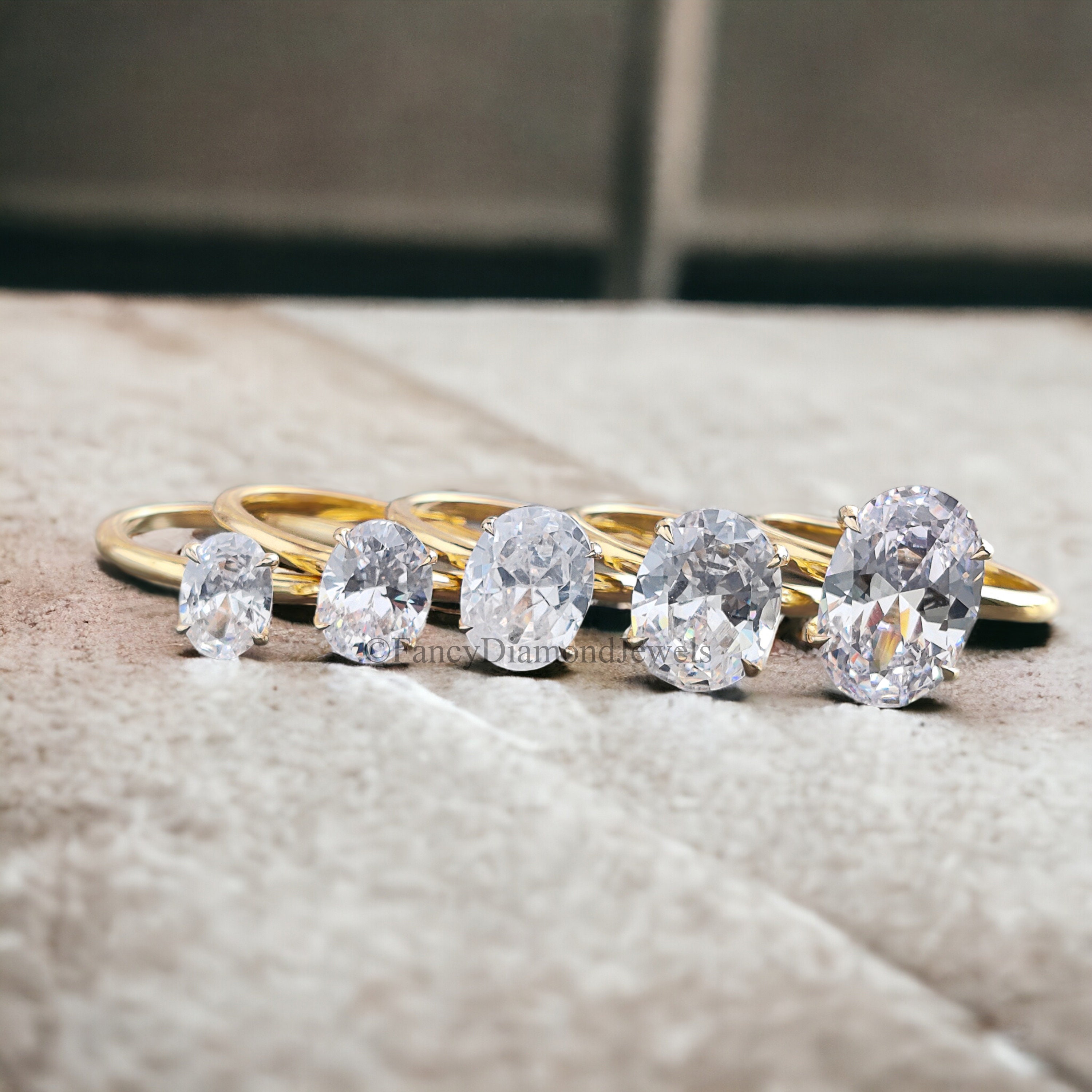 MDFUN 18K Gold Plated 3-in-1 Oval Cubic Zirconia Ring Set – Women's Wedding Band, Engagement & Promise Ring Set
