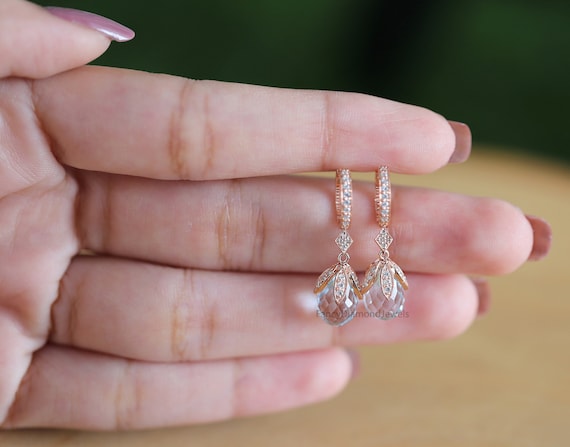 Diamond briolette earrings deals