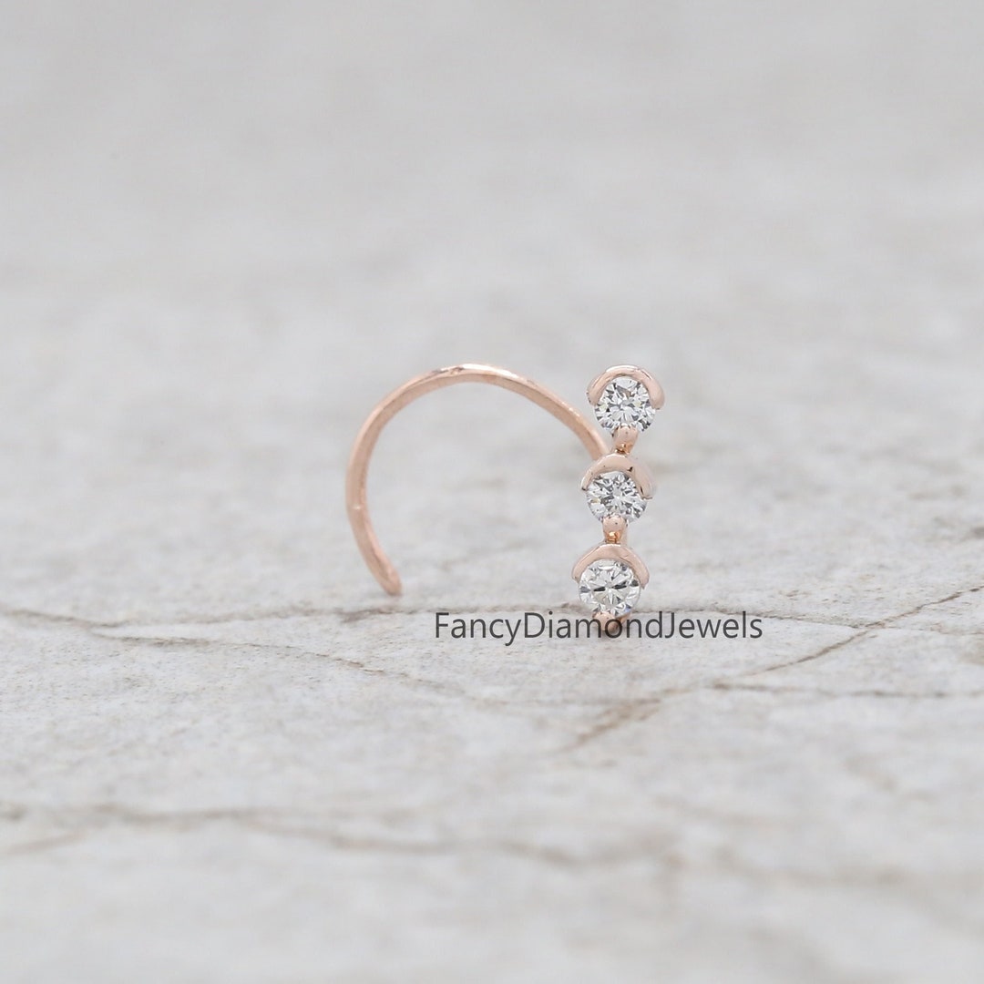 Nose Ring Studs Natural Diamond Nose Ring Nose Ring Hoop Etsy