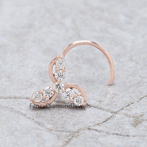 Hoop nose ring with diamond stud hot sale
