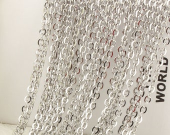 Wholesale 12 PCS Stainless Steel Flat Cable Chain Finished Necklace Chains Bulk for Jewelry Making，18-30 inches