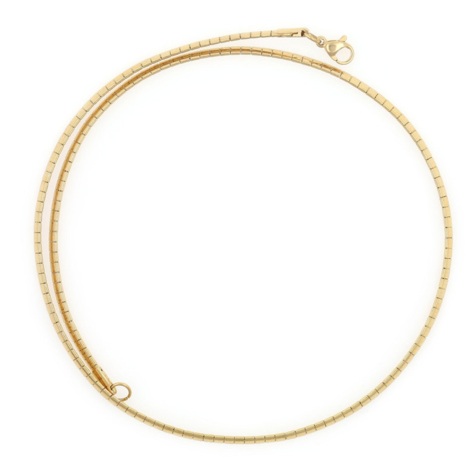 80's Sterling Silver Omega Chain Choker main image 1