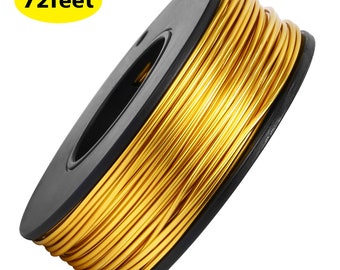 72 Feet Soft Aluminum Wire 18 Gauge 20 Meters Anodized Aluminum Wire, Thin Light Gold Round  Craft Wire for Jewelry  Wrapping Making