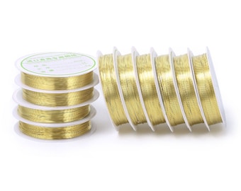 10 PCS Pozłacany cienki drut mosiężny do tworzenia drutu owinięte biżuteria Metal Elastyczny linkę do biżuterii Making & Craft