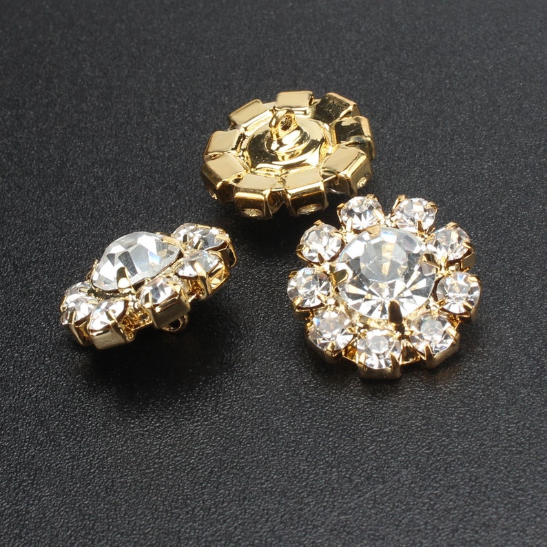 Wholesale 24PCS Clear Rhinestone Buttons, Super Bling Metal Glass ...