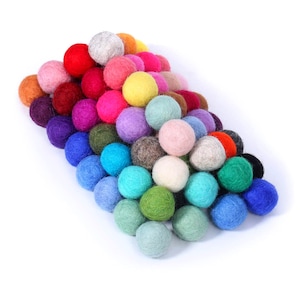 Wool Felt Balls Beads Woolen Fabric 2cm 20mm Pink for Home Crafts 50Pcs