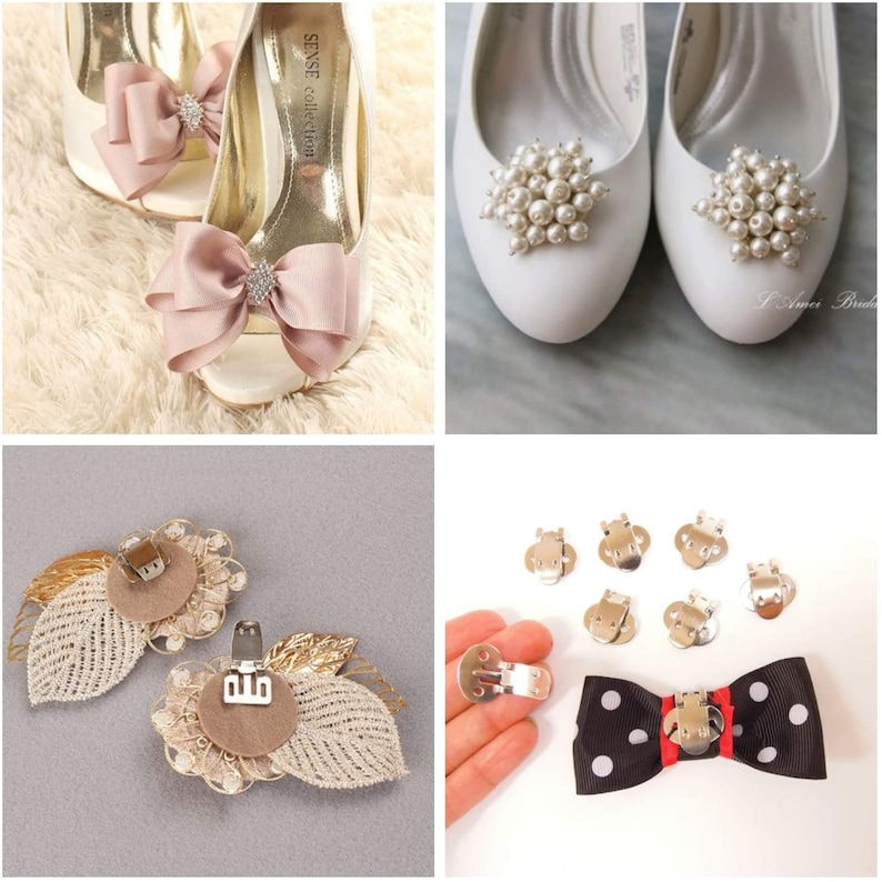 24PCS Large Stainless Steel Flat Blank Shoe Clips Supplies for Etsy