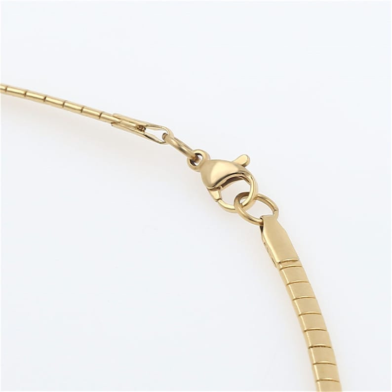 2PCS Omega Chain Choker Necklace 18K Gold Plated Stainless Etsy