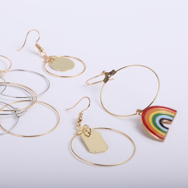 100pcs Round Beading Hoop Earring Findings Hoop Earring Etsy