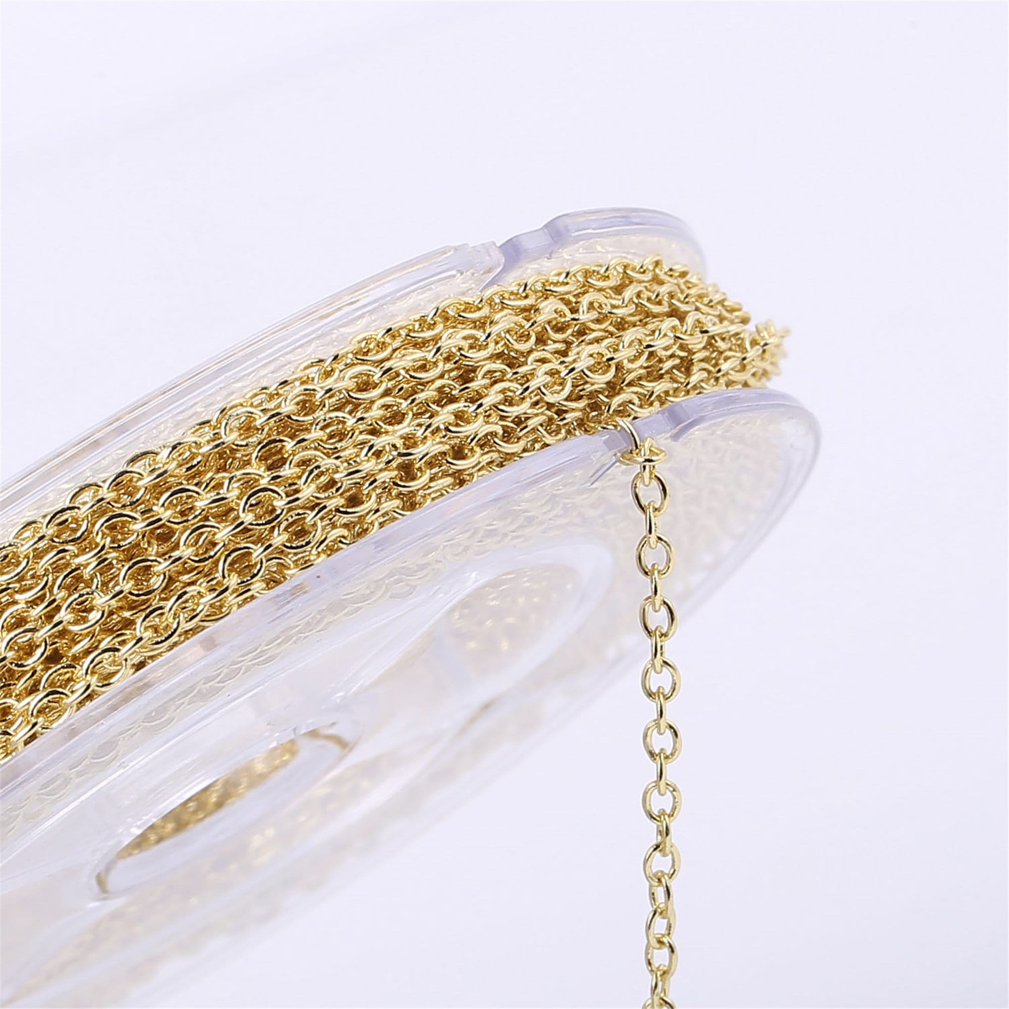 Gold Plated Solid Brass O Chain Spool Bulk Chain for Etsy