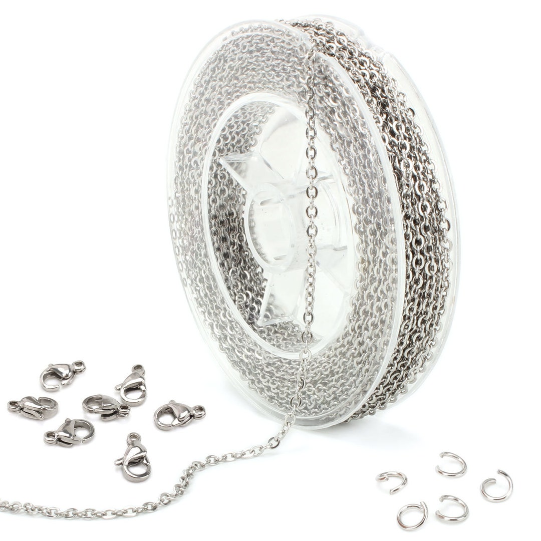 Stainless Steel Flat Cable Chain Spool Roll Raw Chain for Jewelry ...