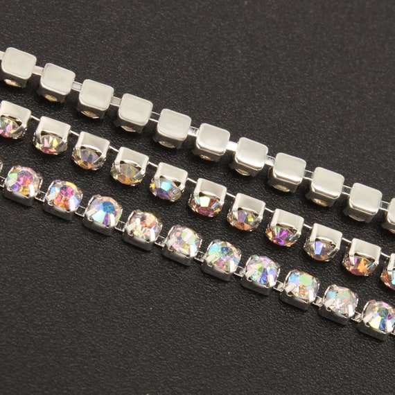 10Yard 2.8MM Clear Crystal Rhinestone Chain Close Trim Cup Chain Bulk for  Craft Jewelry Making