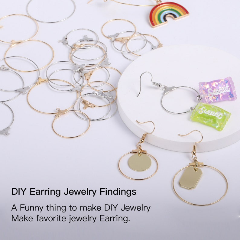 100pcs Round Beading Hoop Earring Findings Hoop Earring Etsy