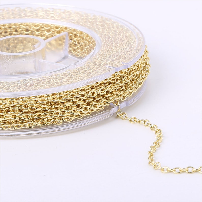 Gold Plated Solid Brass O Chain Spool Bulk Chain for Etsy