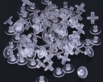 Wholesale 300PCS Soft Earrings Backs, Clear Silicone Earring Back Stoppers,  Ear Nuts Stud Back Earrings Backing Findings