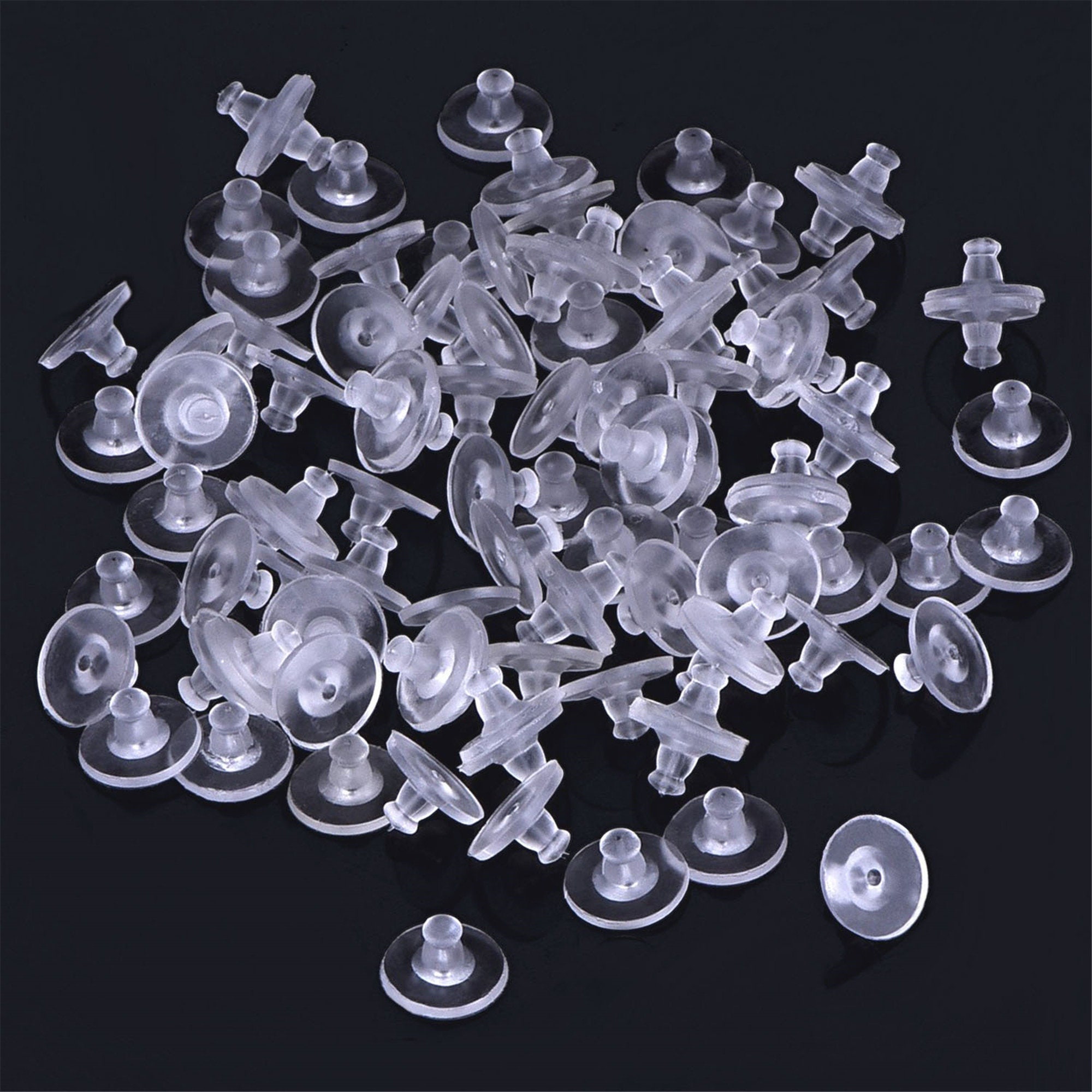 Lot Soft Silicone Rubber Earring Back Stoppers For Stud Earrings