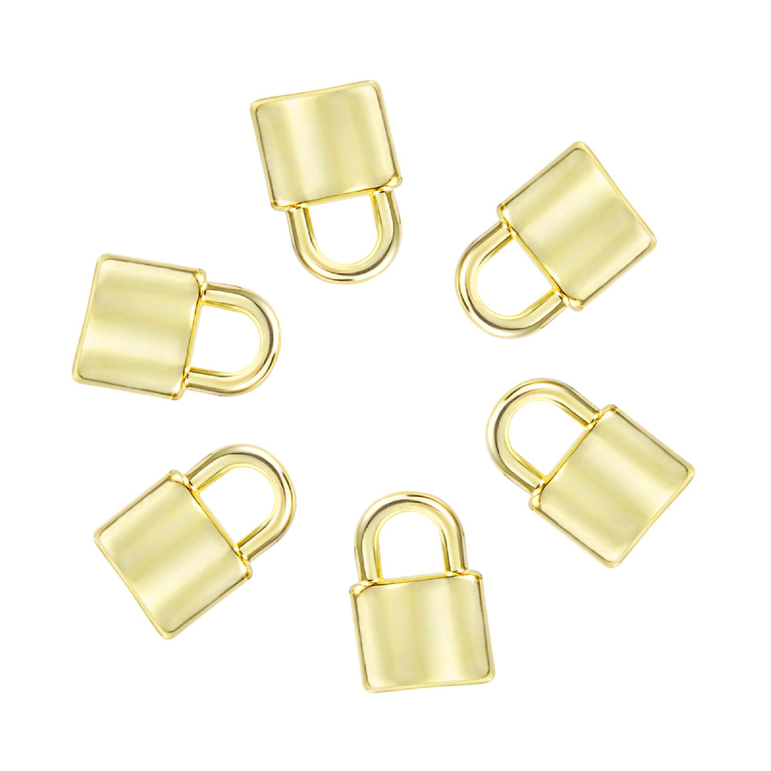 8PCS Gold Lock Pendant Charms Stainless Steel Padlock Charm Etsy