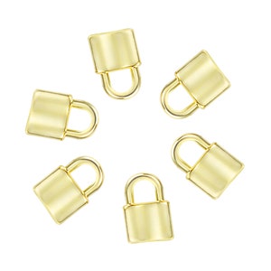8PCS Gold Lock Pendant Charms Stainless Steel Padlock Charm  for DIY Necklace Bracelet Earring Jewelry