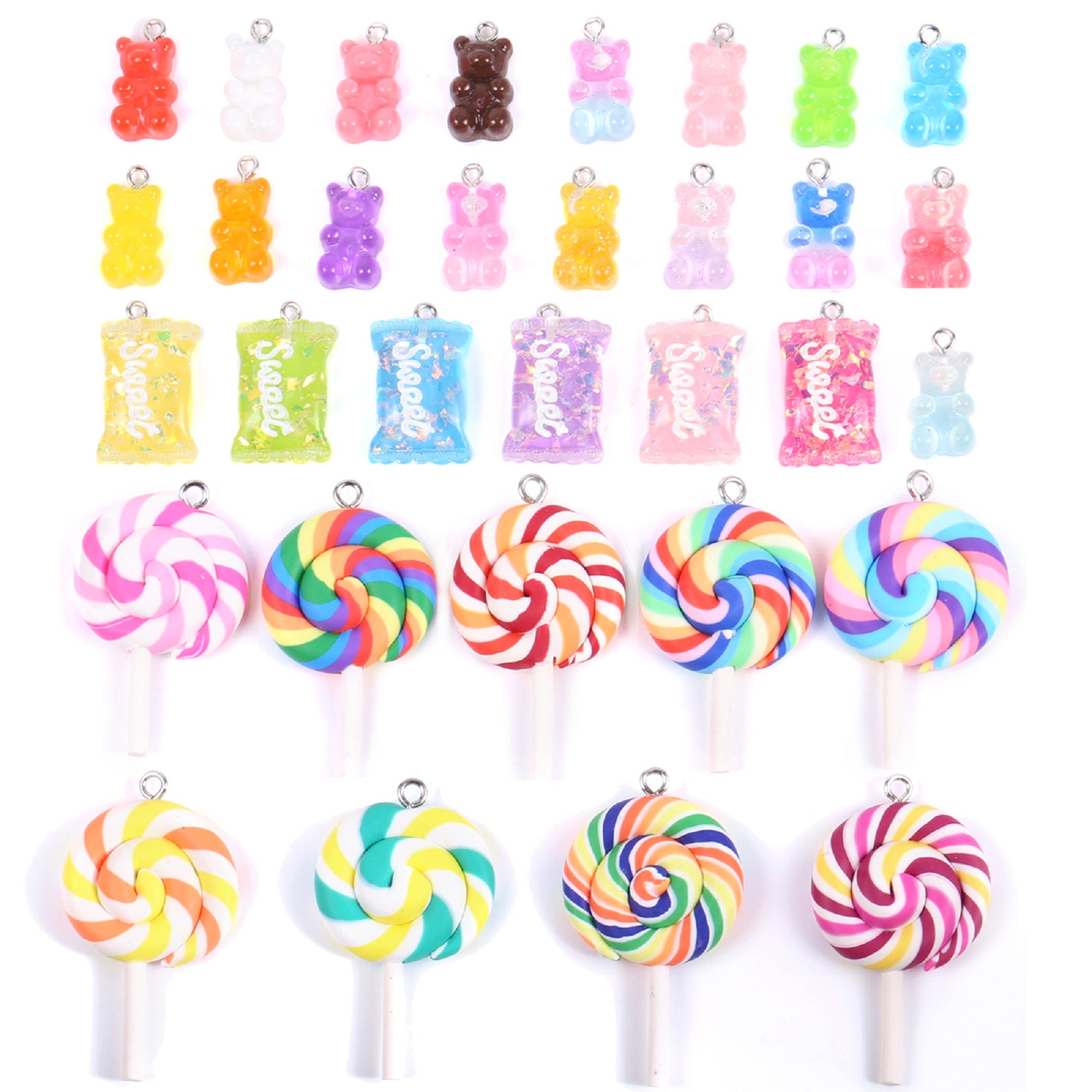 Sweet Candy Charms, Acrylic Sweet Candy Charms, 4 Pcs in a Pack 