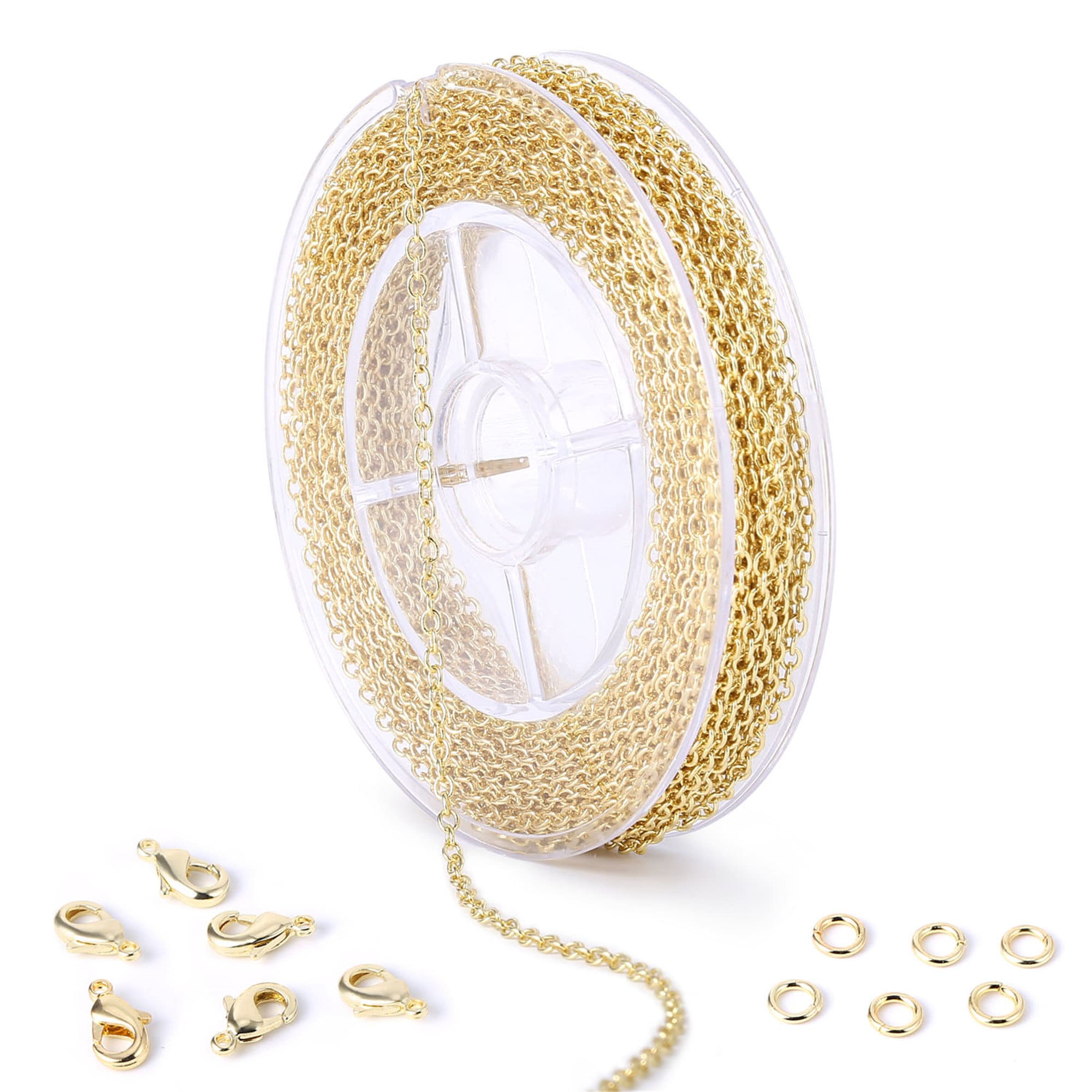ALEXCRAFT Gold Chain for Jewelry Making, 33 Feet 2mm Thin Dainty Cable