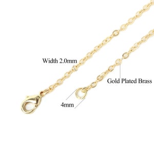 12 PCS Gold Plated Brass Flat Cable Chain Finished Chains for - Etsy
