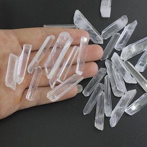 Raw Clear Quartz Crystal Pendant, Natural Healing Stone Charms Bulk Wholesale for Jewelry Making，3.5 Ounces