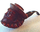 Restored Smoking Pipe - 1950's Estate Pipe - Hand Carved Sir Walter Raleigh Briarwood Pipe - Tobacco Pipe from Israel
