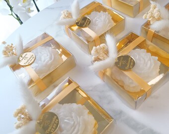 Bougie Personnalisée pour Mariage - Cadeau de Mariage Unique - Bougie Senteur Luxe avec Noms des Mariés et Date