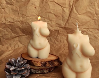 Breast cancer candle , Becca candle, body positivity, mastectomy candle, curvy candle ,soy candle,