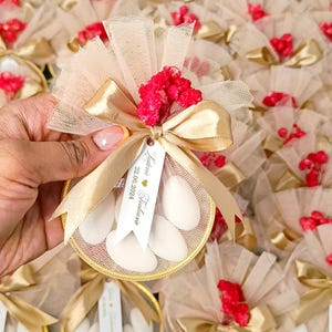 Dragées de mariage de luxe, bonbons aux amandes, emballage élégant, souvenirs pour invités faits main