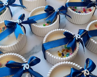 Bougie Élegant Bougie Fleur, Bougie Cire de Soja, Cadeau Invité, Baby Shower, Souvenir Baptême, Bougie Artisanale, Décoration Fleur