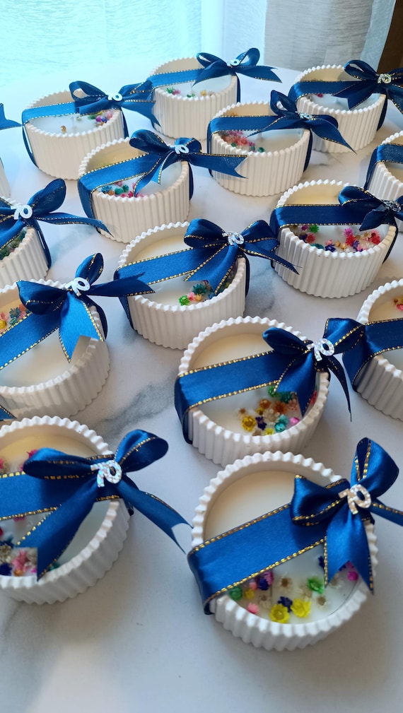 Bougie Élegant Bougie Fleur, Bougie Cire de Soja, Cadeau Invité, Baby Shower, Souvenir Baptême, Bougie Artisanale, Décoration Fleur