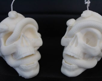 Skull snake candle, Spooky Halloween candle, gift idea, snake , skeleton candle,