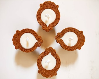 Set of 5 Peacock Deepam tea light candles, soy candle, mother's day gift, sented candle, Traditional candle, Indian culture