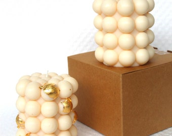 Bougie Bubble Artisanale – Bougie Pilier Design Minimaliste Bougie Parfumée, Cadeau Fête des Mères, Décoration Maison, Bougie Made in France