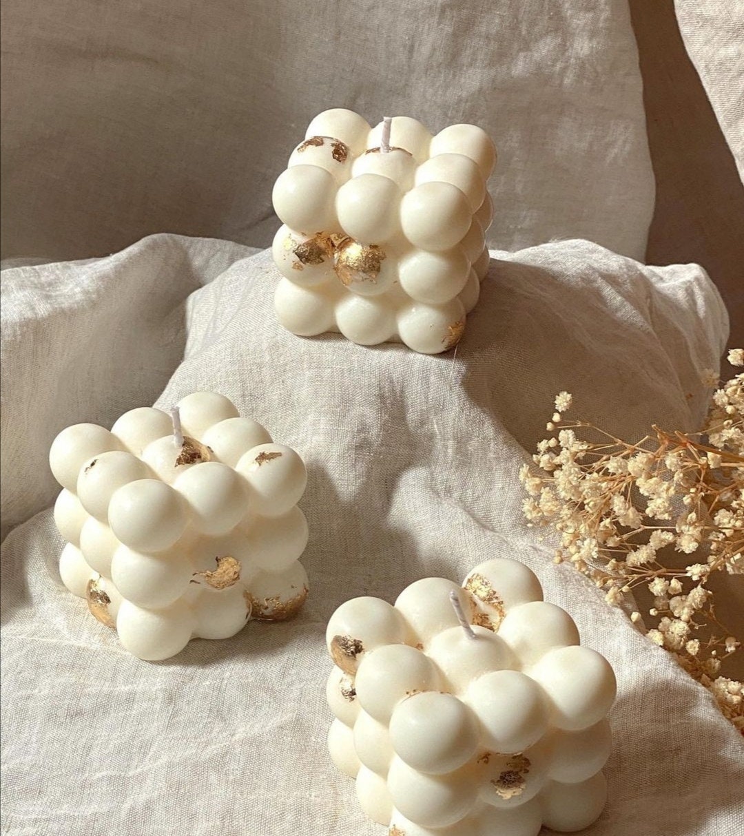 Bubble Candle, Bougie Nuage, Bubble Cube Candle, Soy Wax Candle, Cloud Rubik's Cube, Aesthetic, Scen